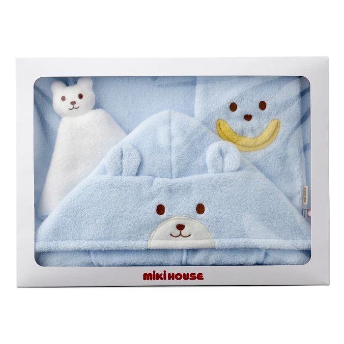 ミキハウス 無撚糸 バスポンチョセット