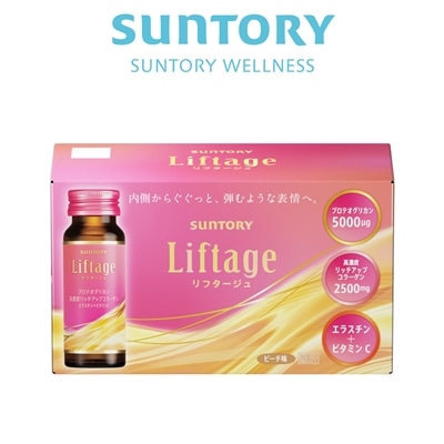 サントリー 公式 Liftage(リフタージュ) プロテオグリカン 高濃度リッチアップコラーゲン エラスチン 1箱/10本 ピーチ味