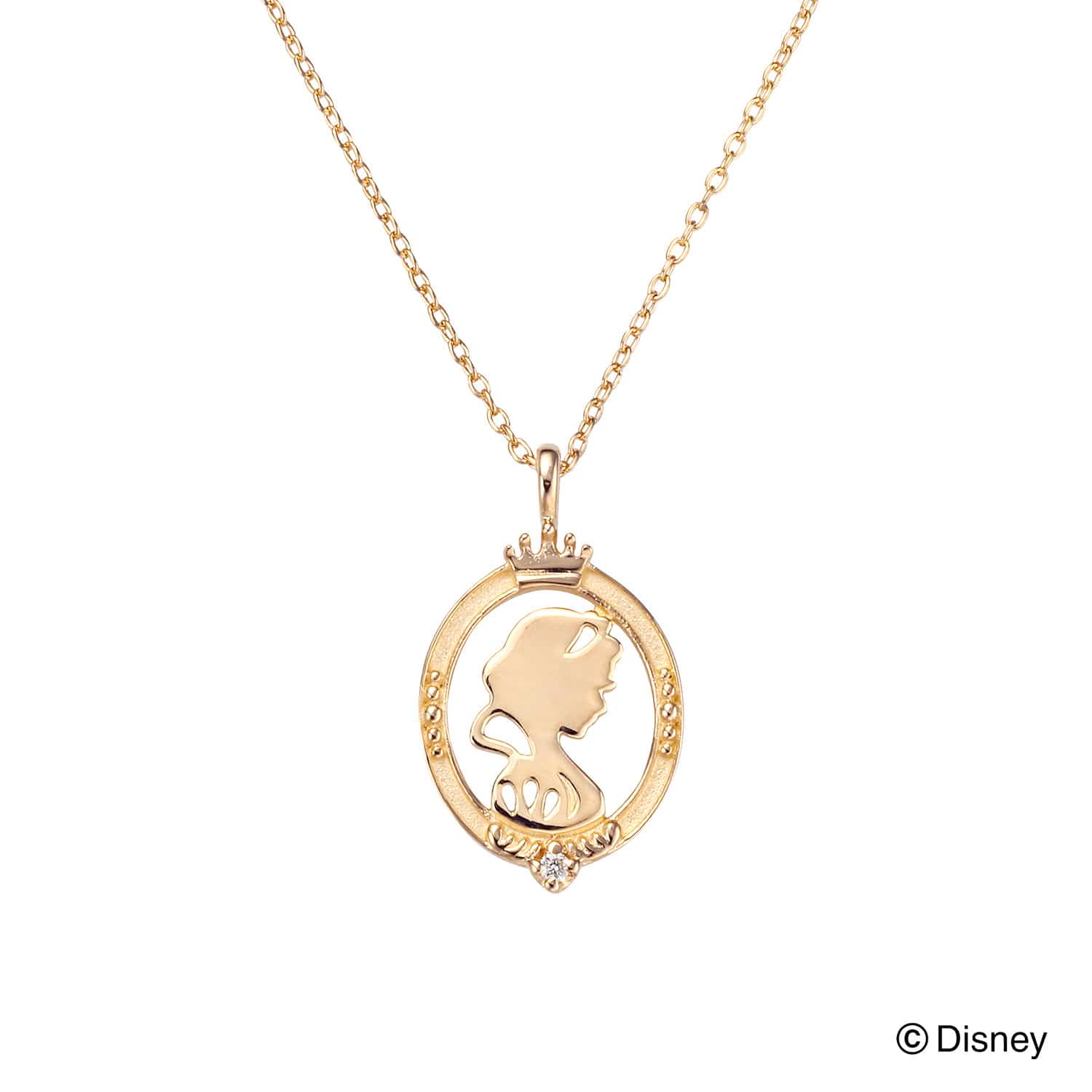 ディズニープリンセス 白雪姫 魔法の鏡ピンクゴールドペンダント