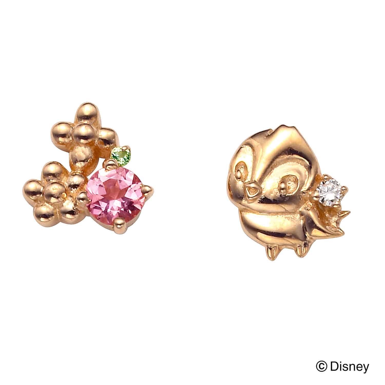 ディズニープリンセス 白雪姫 ピンクゴールドピアス