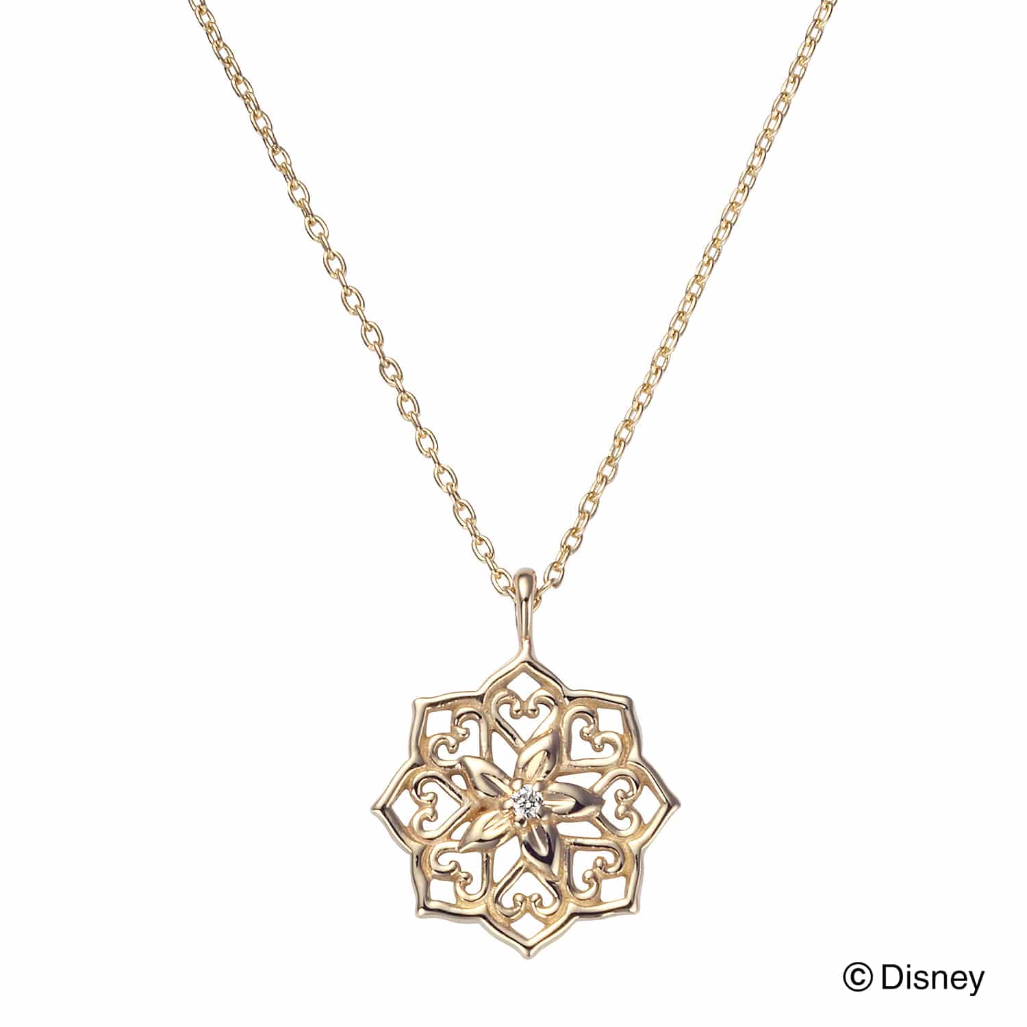 ディズニープリンセス ジャスミン イエローゴールドペンダント