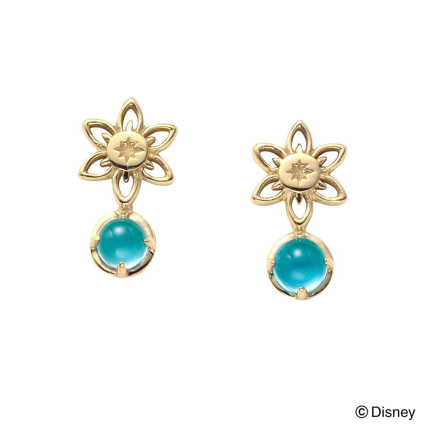 ディズニープリンセス ジャスミン イエローゴールドピアス