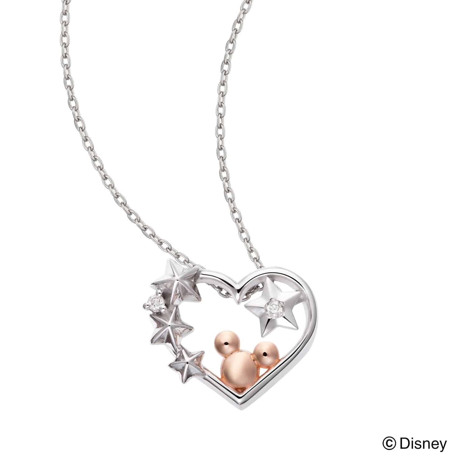 ミッキーマウス K10WG/PGペンダント