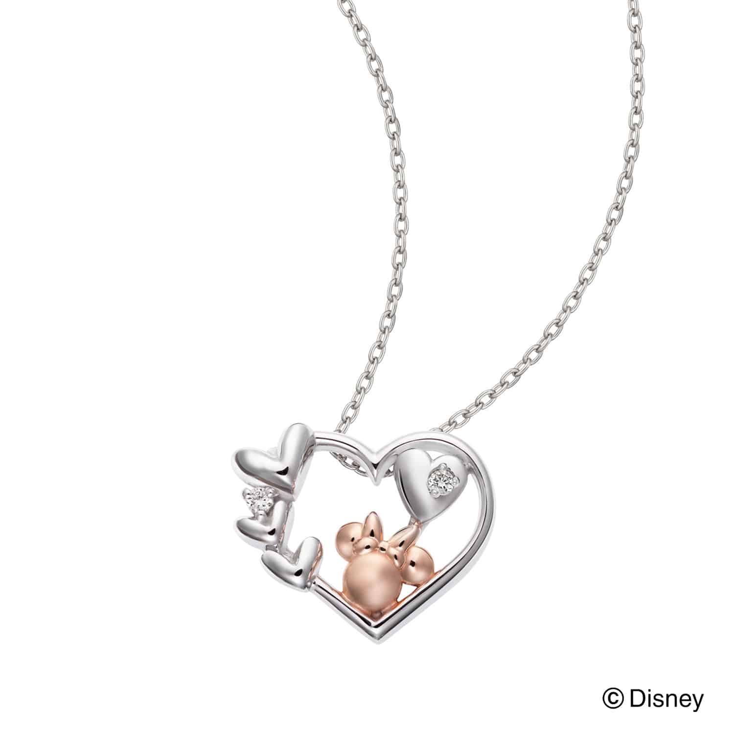 ミニーマウス K10WG/PGペンダント