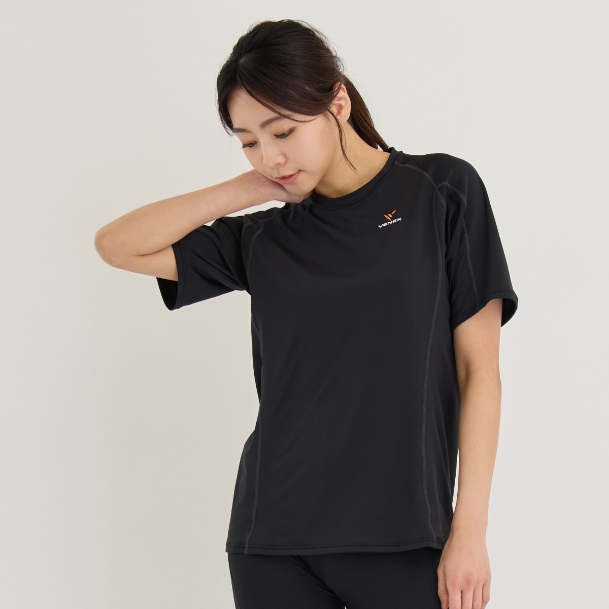 ベネクス リカバリーウェア 一般医療機器 リチャージ+ ショートスリーブ レディース ブラック