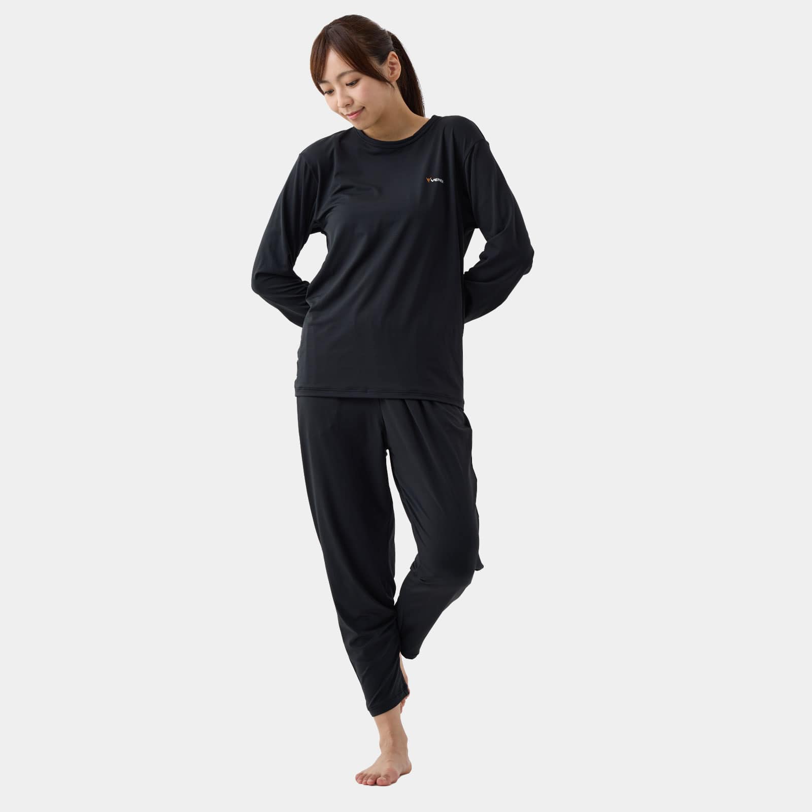 ベネクス リカバリーウェア リフレッシュ Tシャツロングスリーブ 8分丈テーパードパンツ 上下セット レディース