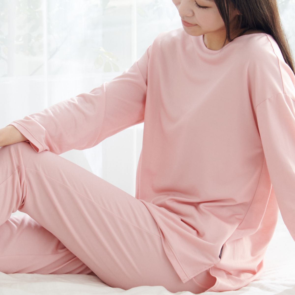 ベネクス リカバリーウェア コンフォートクール レディース サイドスリットロングスリーブ ピンク