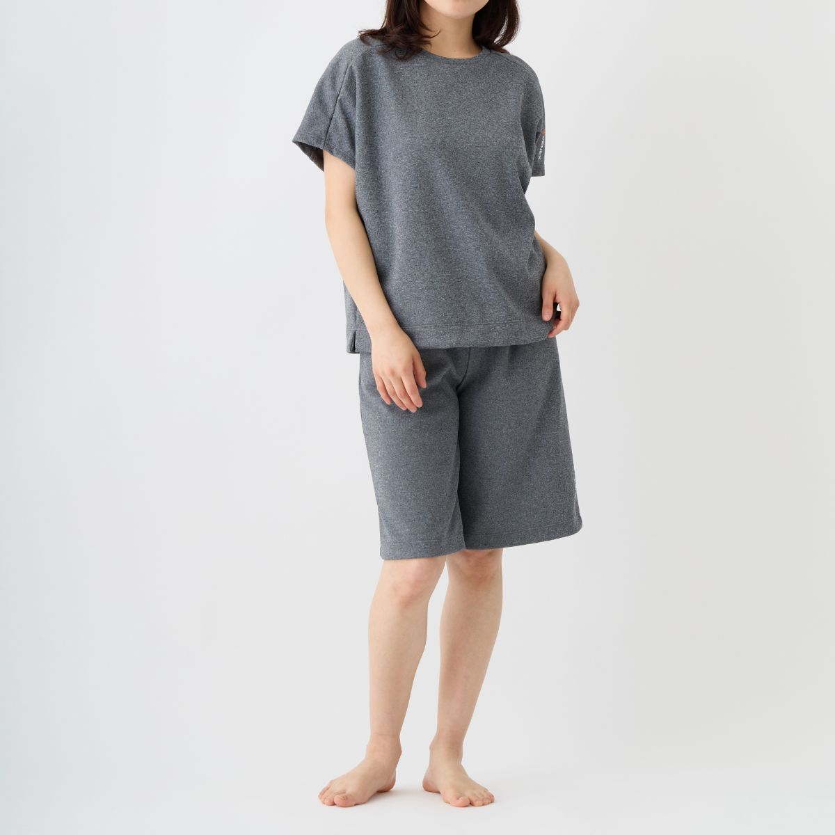 ベネクス リカバリーウェア 一般医療機器 リカバリームーヴ ショートスリーブ ハーフパンツ 上下セット レディース 杢グレー