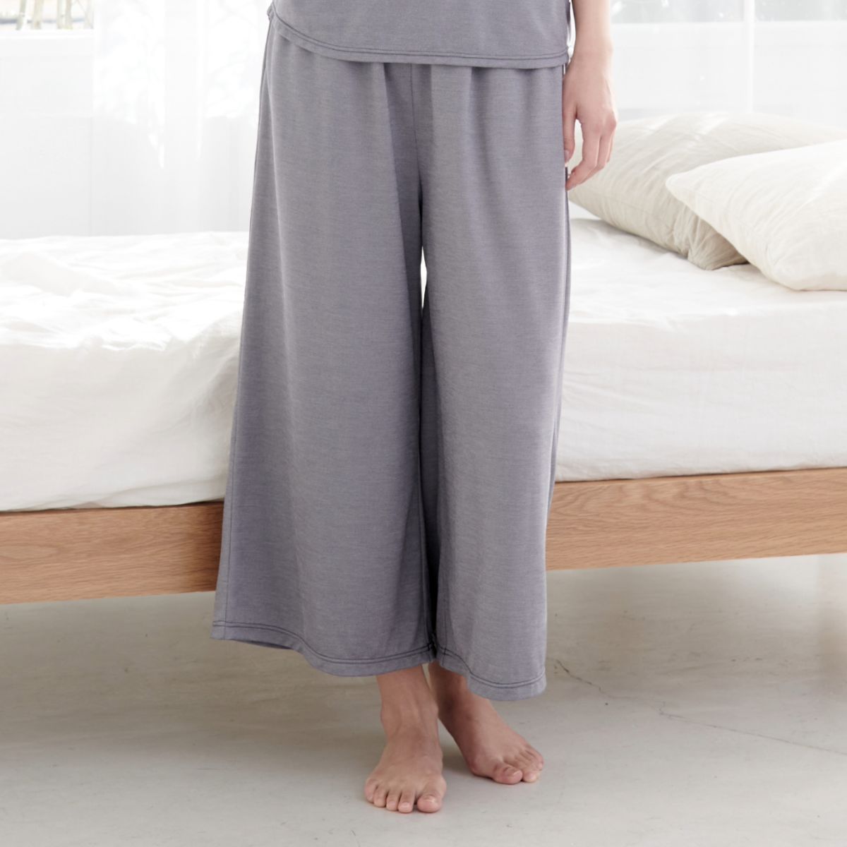 ベネクス リカバリーウェア コンフォートクール レディース ガウチョパンツ グレー