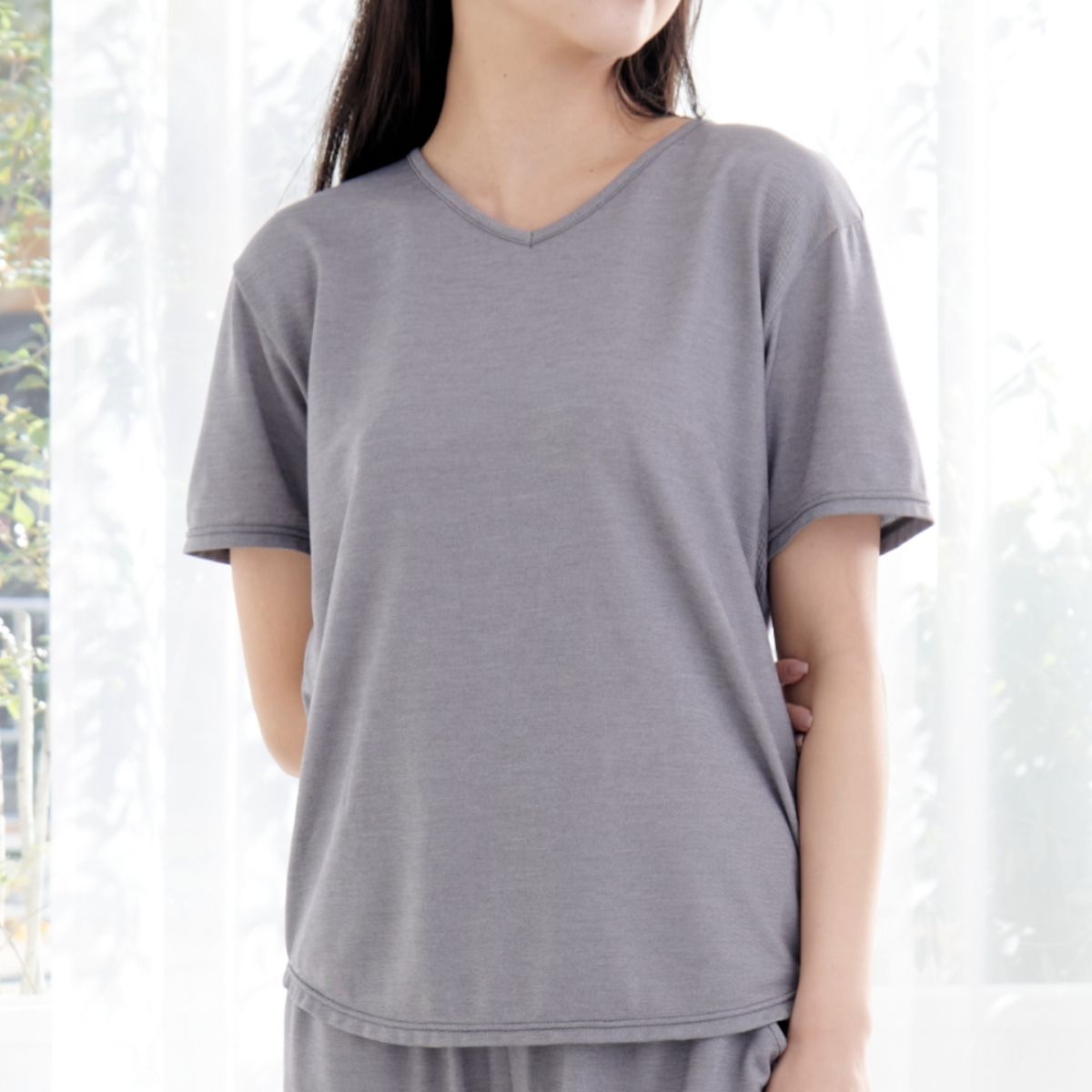 ベネクス リカバリーウェア コンフォートクール レディース ショートスリーブ グレー