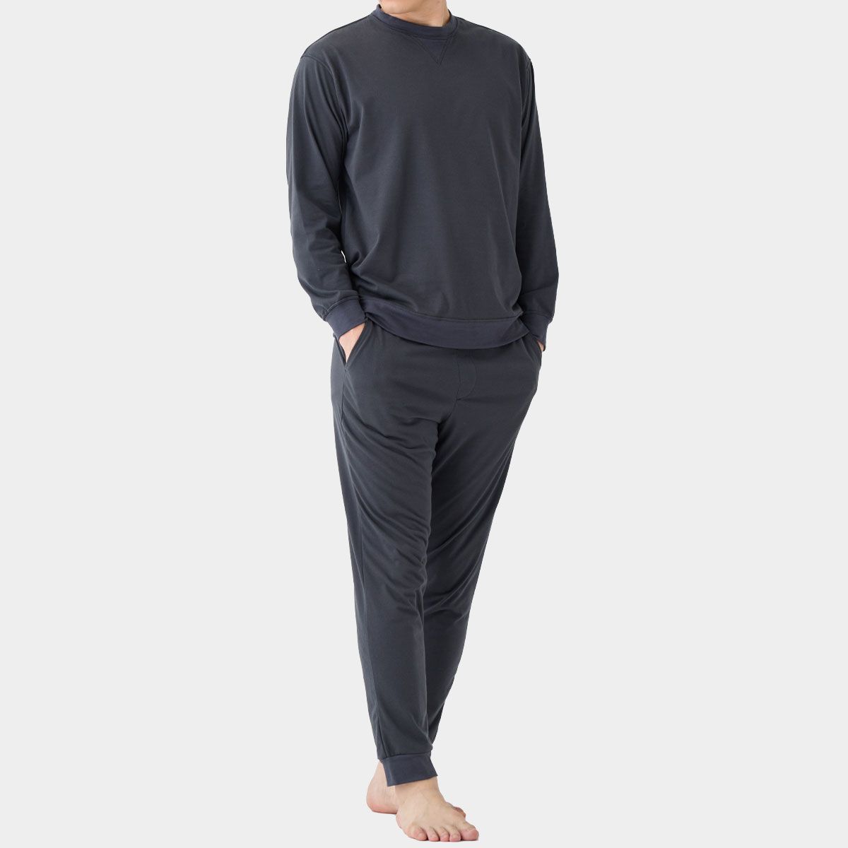 ベネクス リカバリーウェア リカバリーデイズ 一般医療機器 ロングスリーブクルーネック ジョガーパンツ 上下セット メンズ ファントムブラック