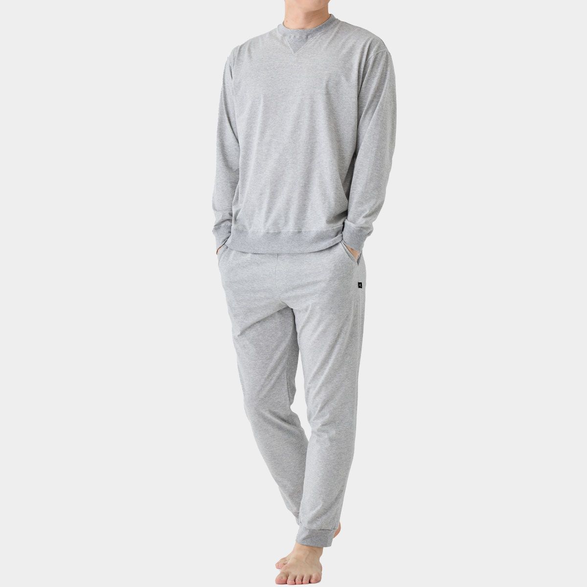 ベネクス リカバリーウェア リカバリーデイズ 一般医療機器 ロングスリーブクルーネック ジョガーパンツ 上下セット メンズ 杢グレー