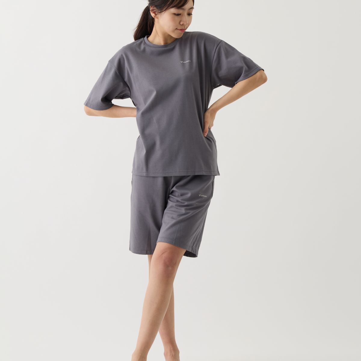 ベネクス リカバリーウェア コンフォートポンチ ハーフセットアップ ユニセックス 男女兼用 チャコール