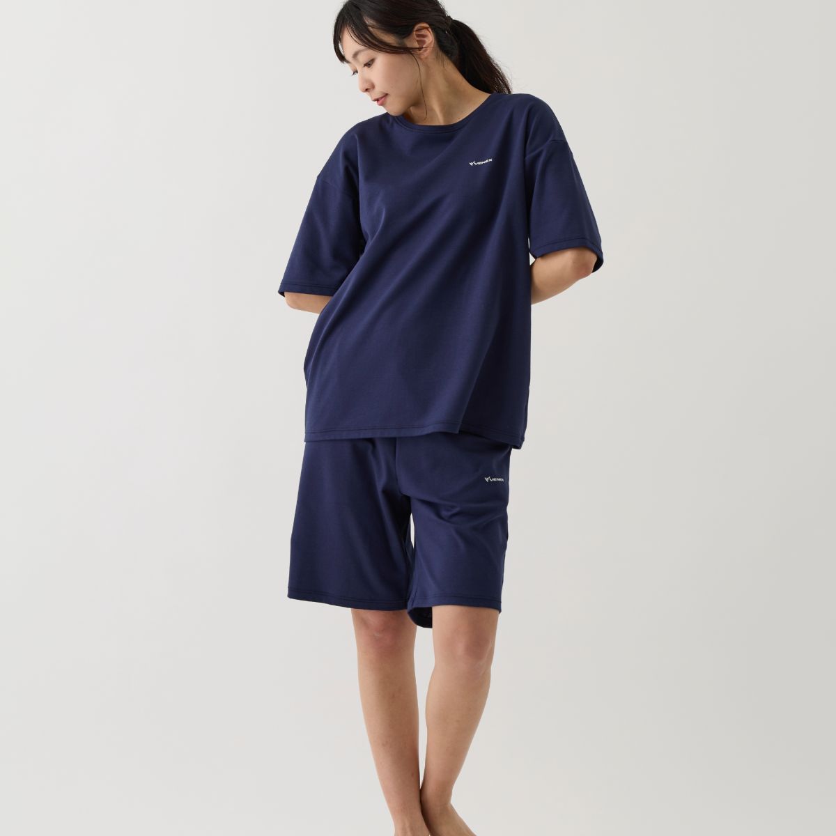 ベネクス リカバリーウェア コンフォートポンチ ハーフセットアップ ユニセックス 男女兼用 ネイビー