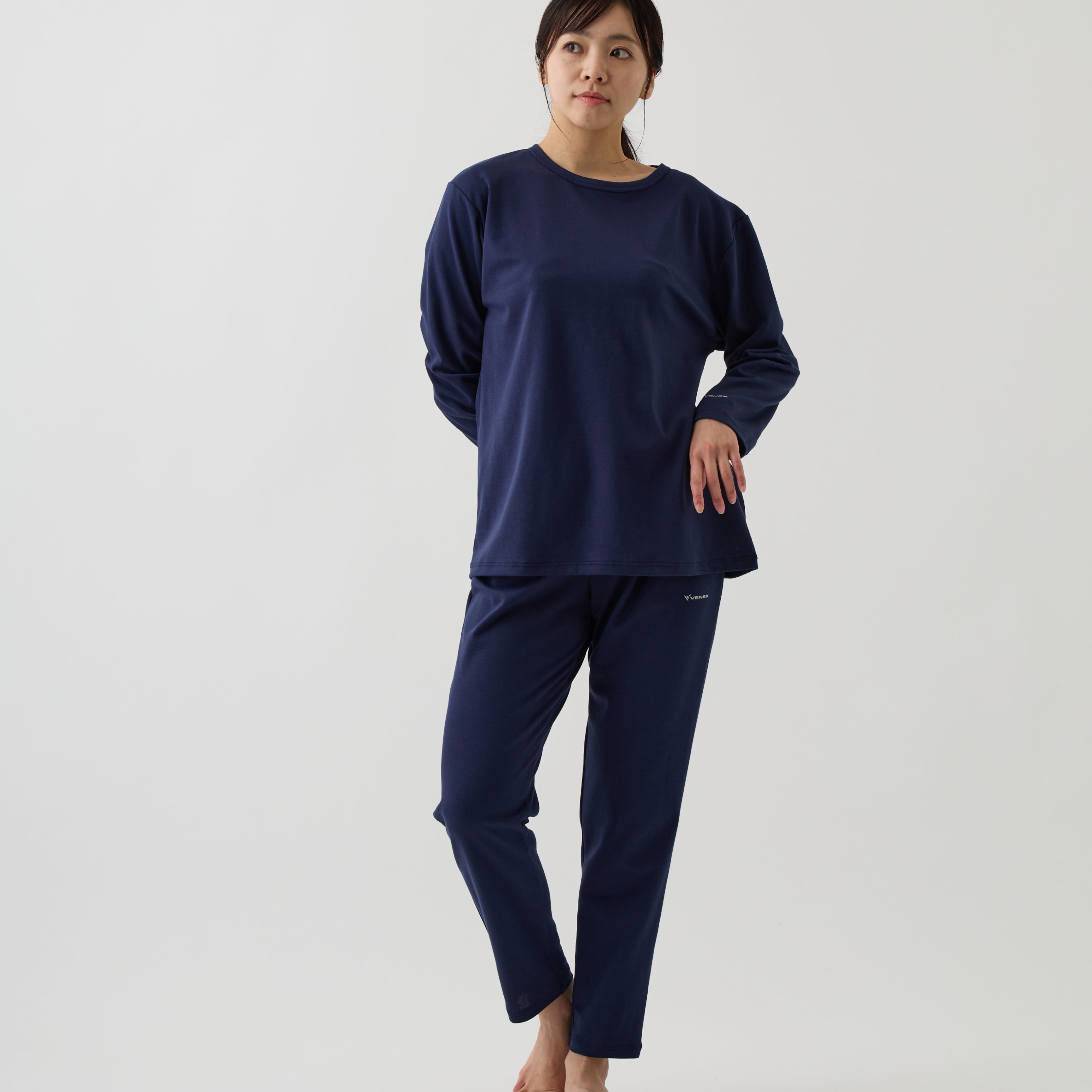 ベネクス リカバリーウェア コンフォートポンチ セットアップ レディース ネイビー