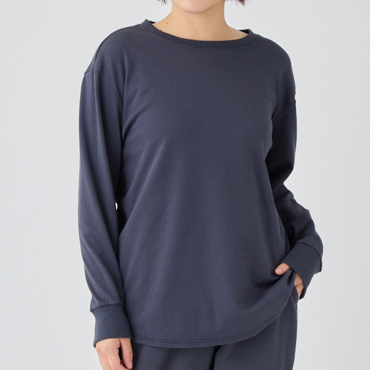 ベネクス リカバリーウェア コンフォートタッチ クルーネック 長袖 レディース ネイビー