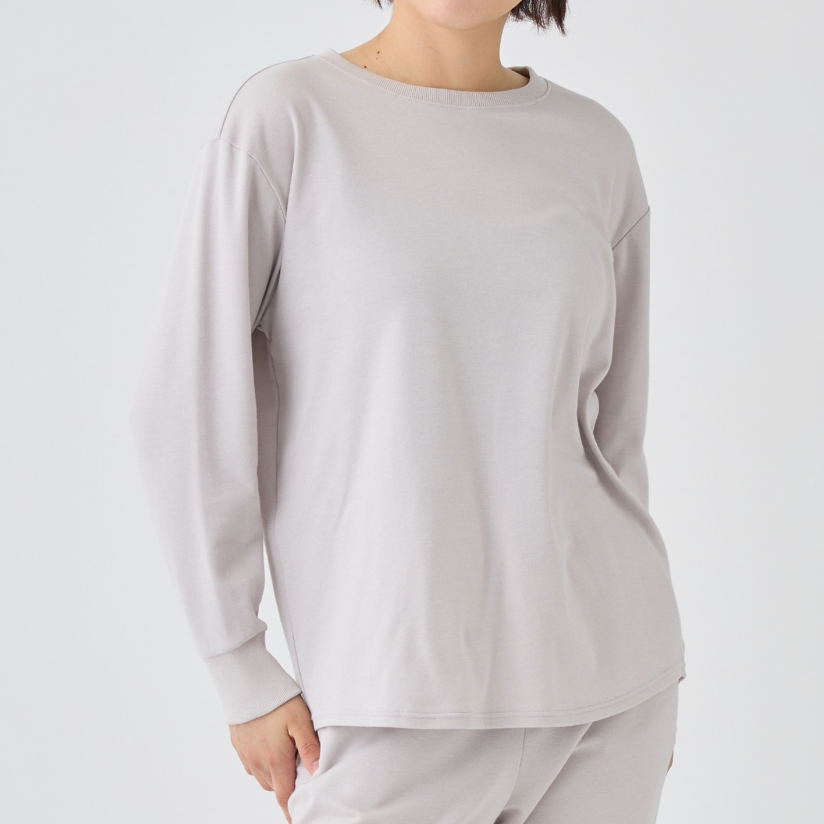 ベネクス リカバリーウェア コンフォートタッチ クルーネック 長袖 レディース ライトグレー
