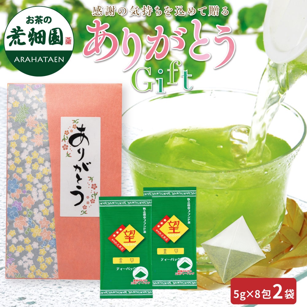 ありがとうギフト 望金印ティーパック（あららぎ入） メール便 ギフト プレゼント お茶 緑茶 ティーバッグ 日本茶 静岡茶 国産 深蒸し茶 高級茶