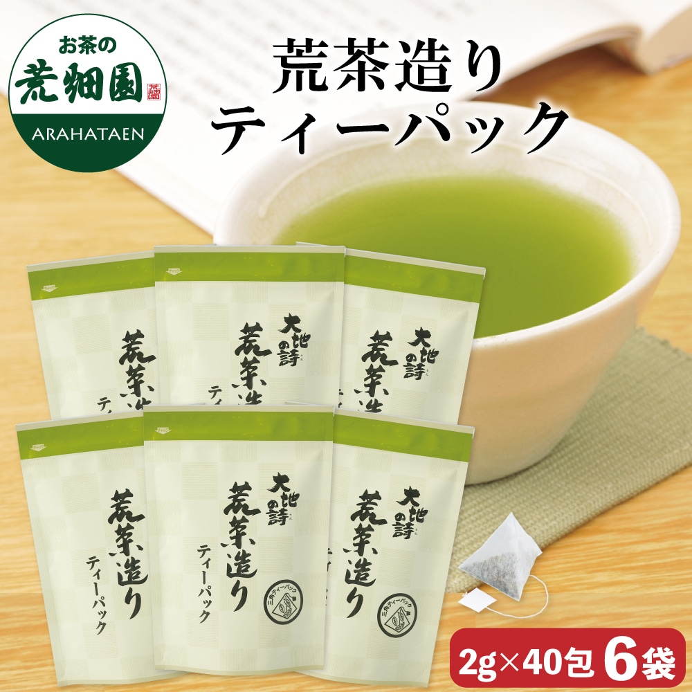 荒茶造りティーパック(2g×40包入)×6袋 お茶 緑茶 ティーバッグ 日本茶 静岡茶 国産 ギフト プレゼント 深蒸し茶 健康茶
