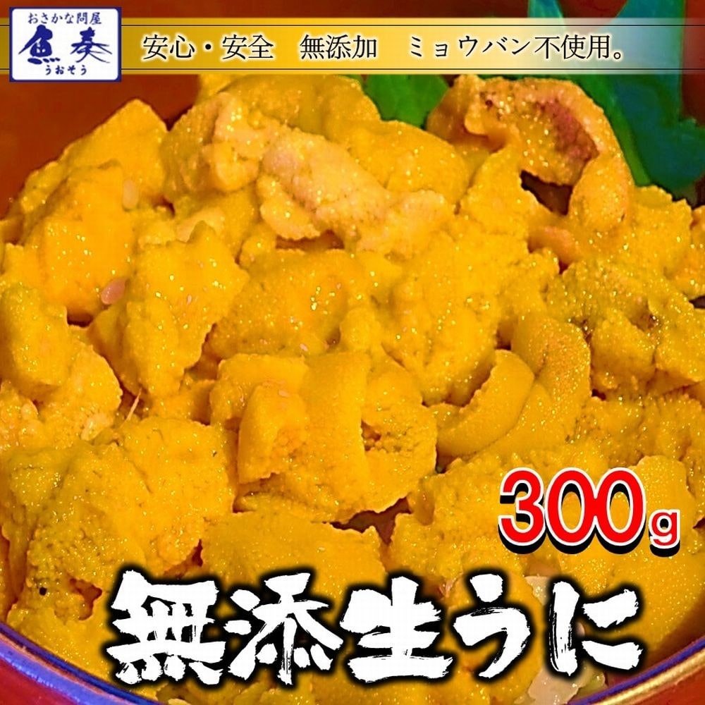 うに 雲丹 冷凍生うに 無添加 300g(100g×3P)ミョウバン不使用 ウニ 同梱推奨 うに丼6杯分 母の日 父の日 敬老 中元 ギフト