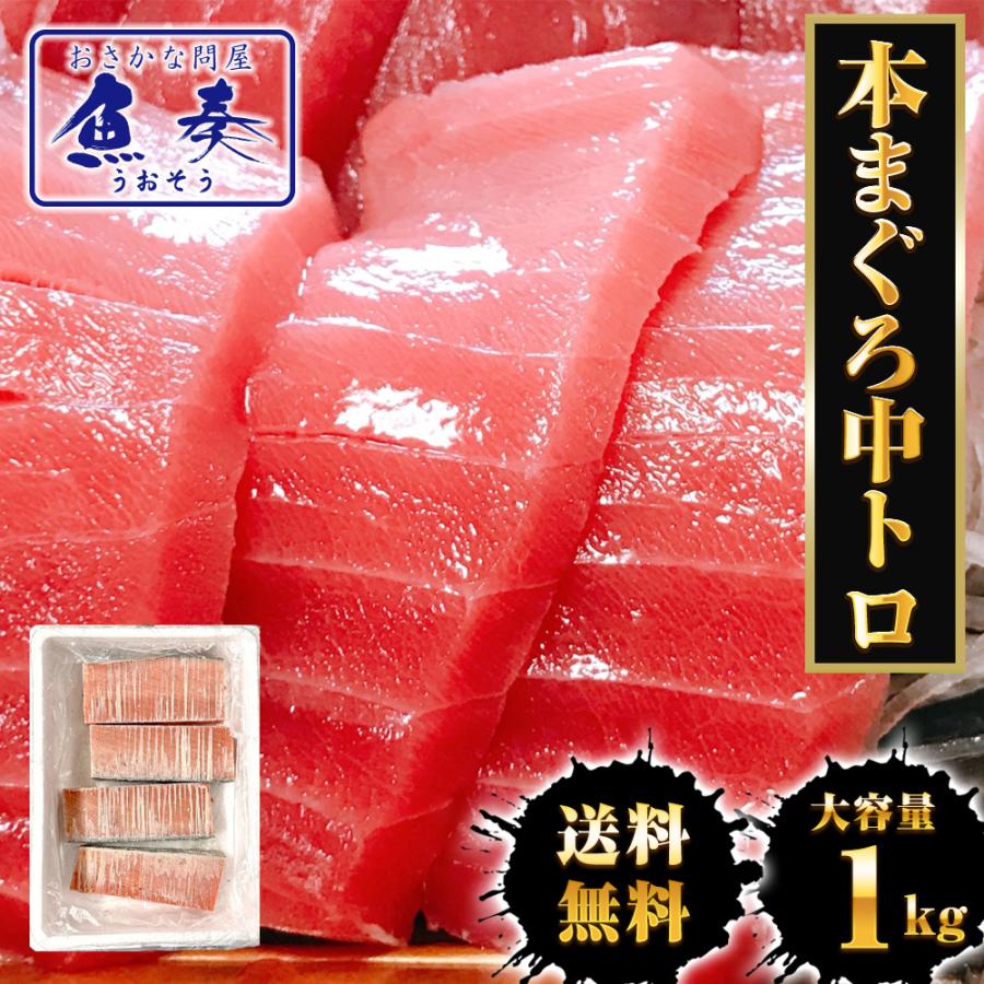 本まぐろ中トロ 柵 1kg まぐろ マグロ 鮪 短冊 蓄養 地中海 本マグロ 本鮪 黒まぐろ 黒マグロ 中とろ 母の日 父の日 敬老 中元 ギフト