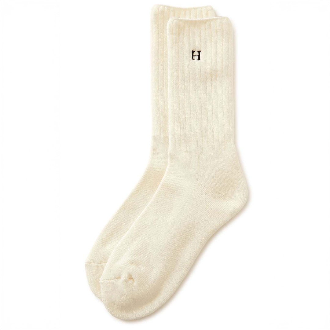 【ハリウッドランチマーケット】Hエンブロイダリー パイル クルーソックス
