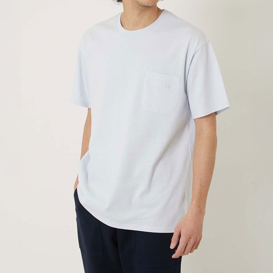 【ハリウッドランチマーケット】Hエンブロイダリー ポケットショートスリーブTシャツ
