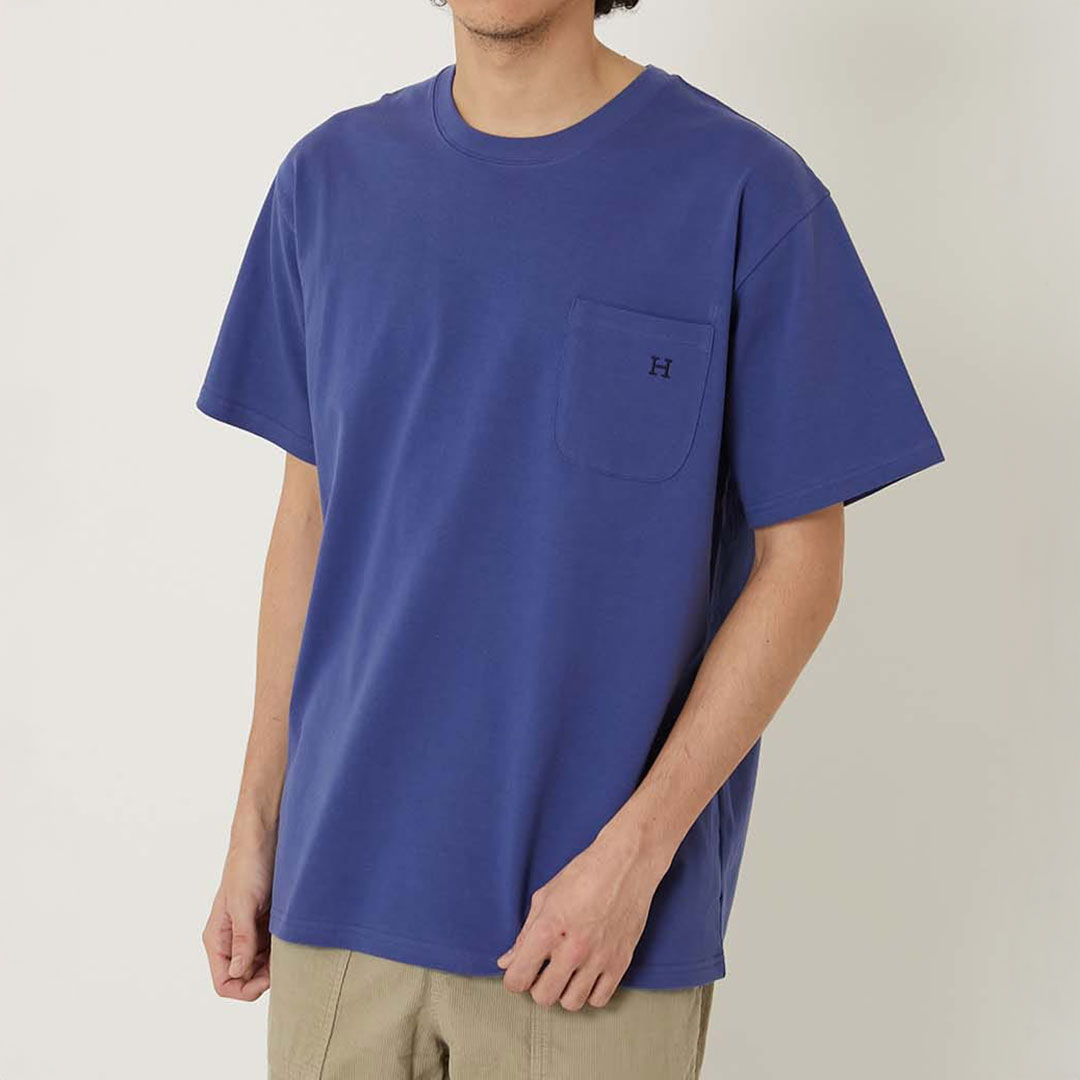 【ハリウッドランチマーケット】Hエンブロイダリー ポケットショートスリーブTシャツ