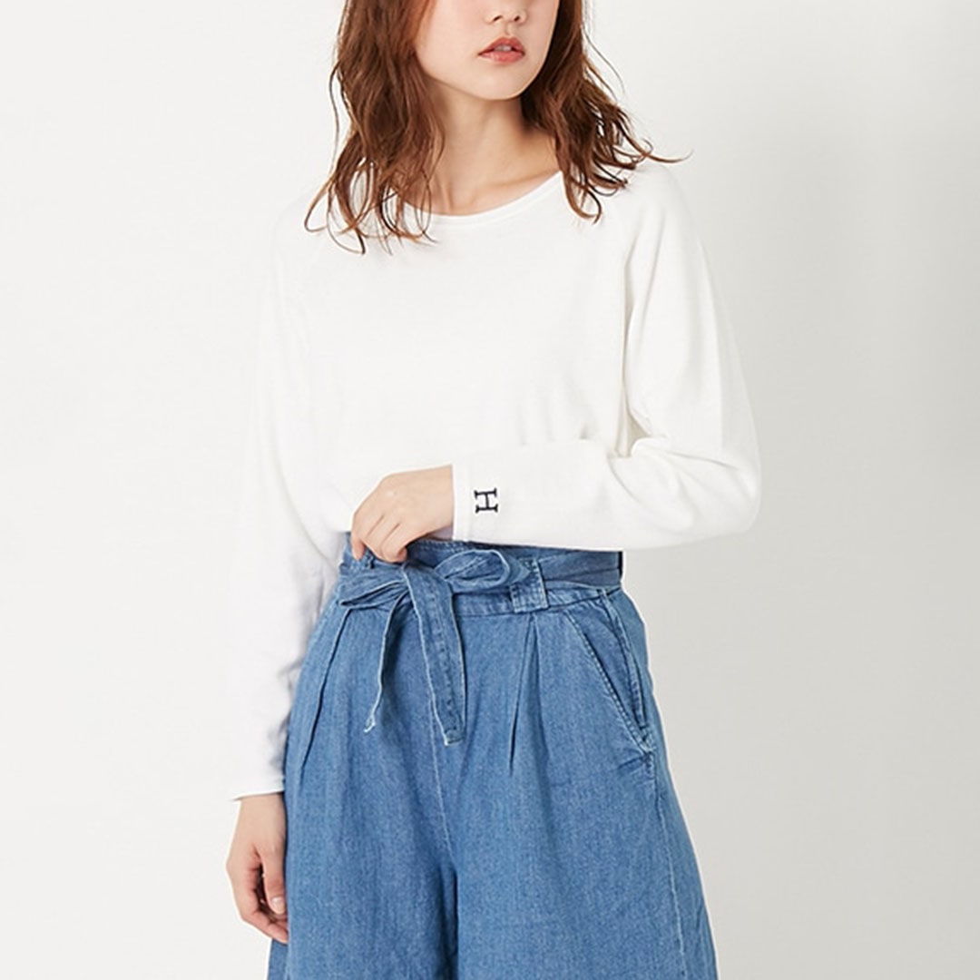 【ハリウッドランチマーケット】ストレッチフライス リラックスフィット LS Tシャツ ウイメンズ