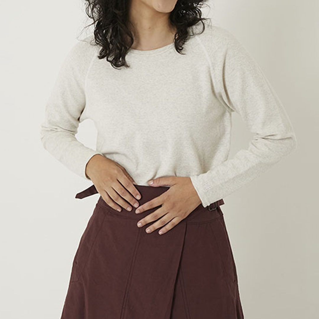 【ハリウッドランチマーケット】ストレッチフライス リラックスフィット LS Tシャツ ウイメンズ