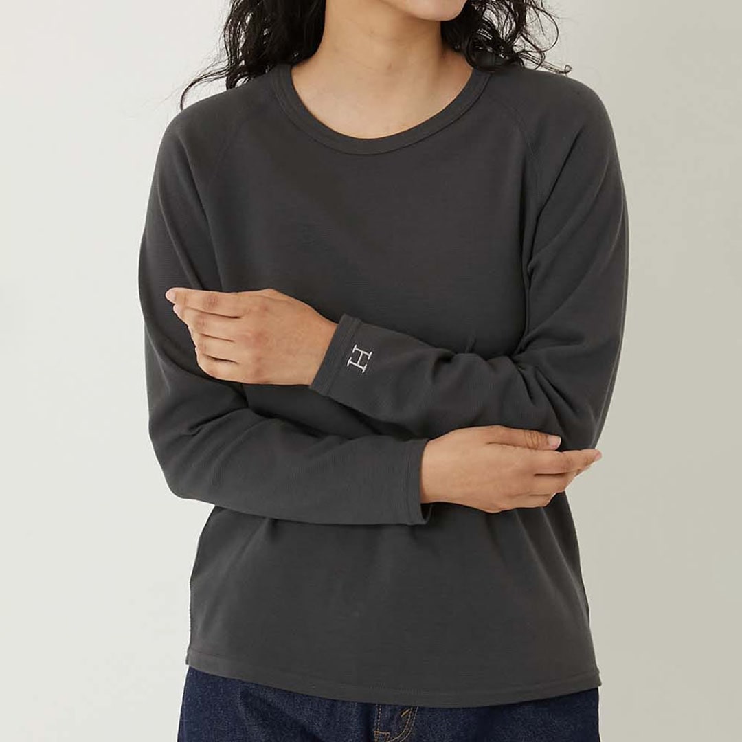 【ハリウッドランチマーケット】ストレッチフライス リラックスフィット LS Tシャツ ウイメンズ