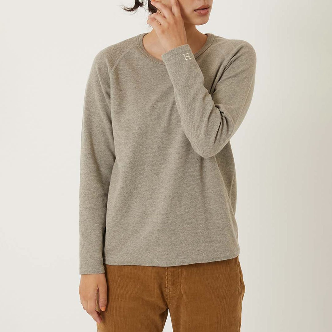 【ハリウッドランチマーケット】ストレッチフライス リラックスフィット LS Tシャツ ウイメンズ