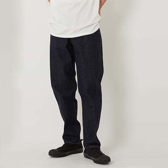 PP03 スーピマセルビッチデニム ワイドテーパードジーンズ