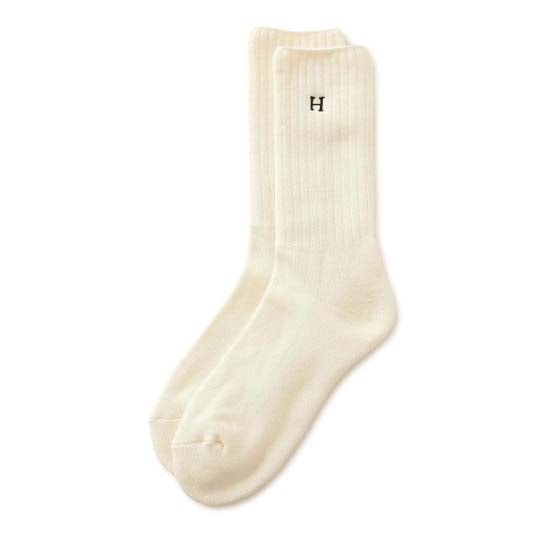 【ハリウッドランチマーケット】Hエンブロイダリー パイル クルーソックス
