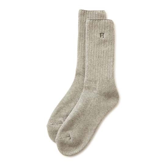 【ハリウッドランチマーケット】Hエンブロイダリー パイル クルーソックス