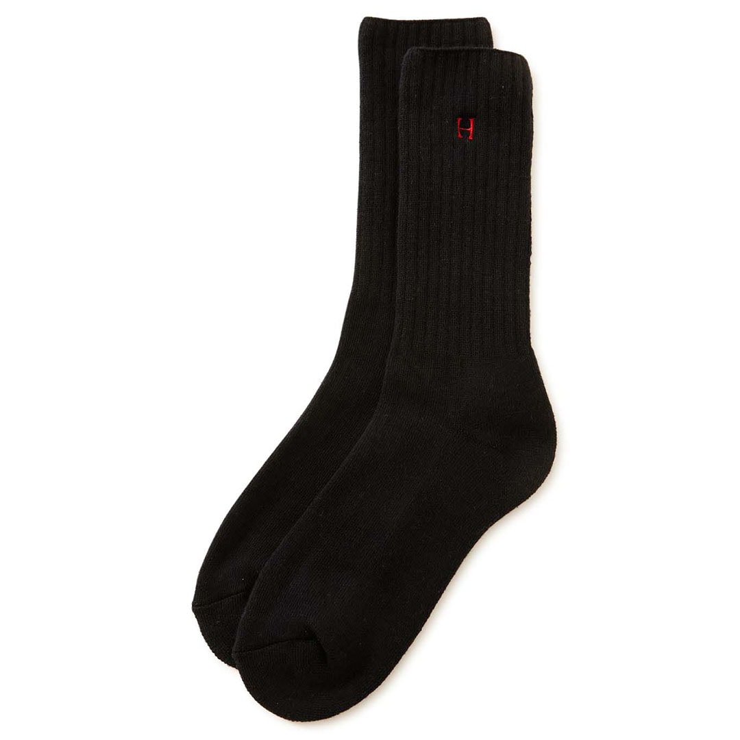 【ハリウッドランチマーケット】Hエンブロイダリー パイル クルーソックス