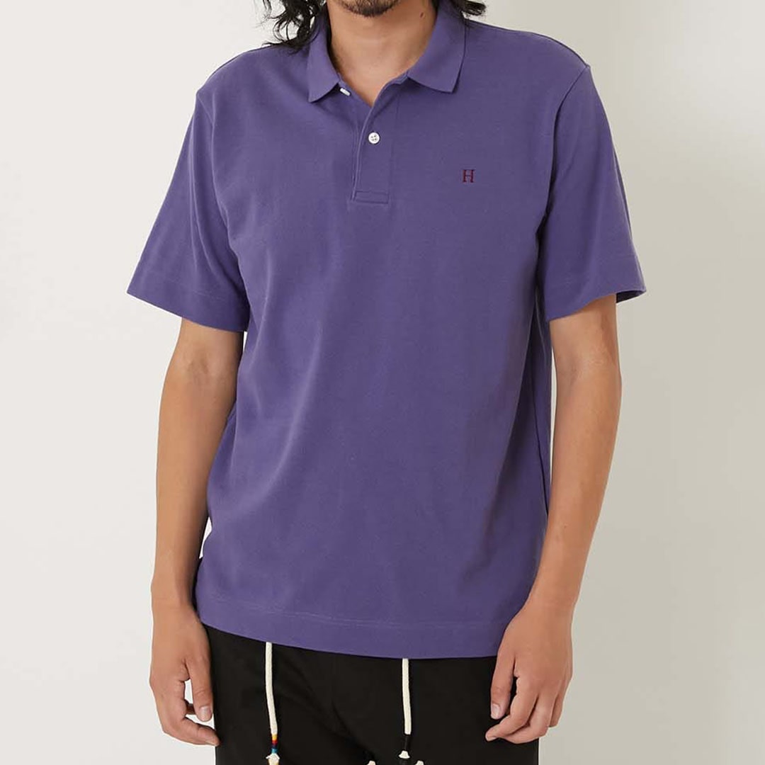 【ハリウッドランチマーケット】Ｈエンブロイダリー カノコ ポロシャツ
