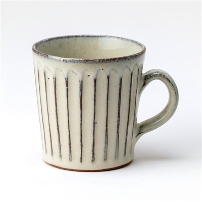 スケーター 白釉彫 マグカップ (信楽焼) 鴻月 3-3333