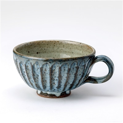 スケーター 青萩彫 スープマグ (信楽焼) 鴻月 3-3306