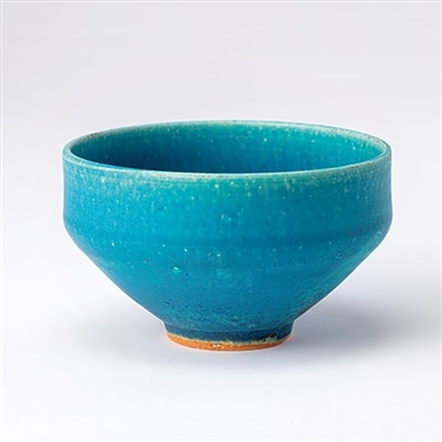 スケーター 青彩釉 茶碗 (信楽焼) 鴻月 3-3105