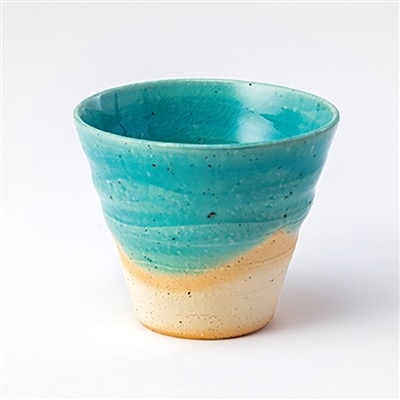 スケーター 青空 ロックカップ (信楽焼) 鴻月 3-3192