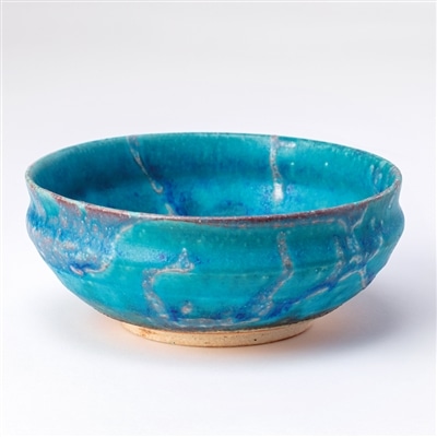 スケーター 露草 15㎝丸鉢 (信楽焼) 鴻月 3-3407