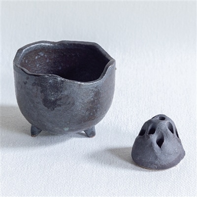 スケーター ミニ一輪挿し (信楽焼) 鴻月 黒 KOSMH1