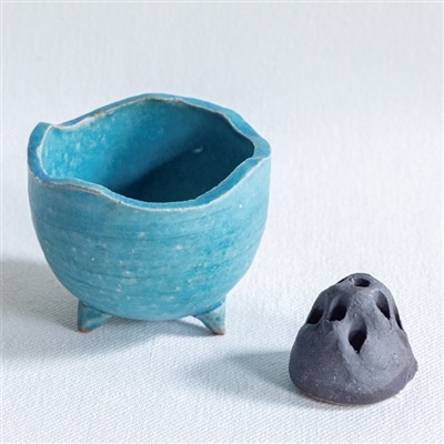 スケーター ミニ一輪挿し (信楽焼) 鴻月 トルコブルー KOSMH1