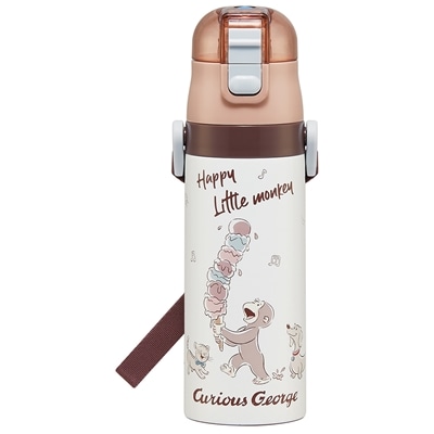 スケーター 超軽量ロック付ワンプッシュダイレクトステンレスボトル おさるのジョージ 25 SDC4