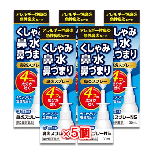 【第2類医薬品】★鼻炎スプレーNS30mL×5個セット【中央製薬】ナザールスプレーと同じ成分配合鼻炎用