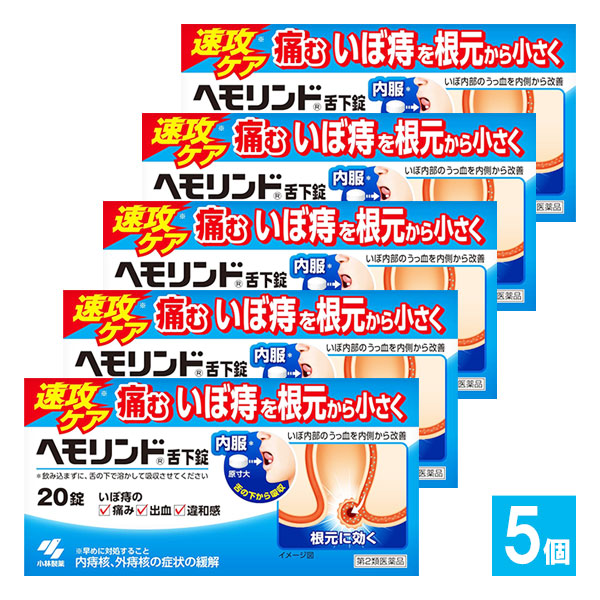 【第2類医薬品】ヘモリンド舌下錠20錠×5個セット【小林製薬】