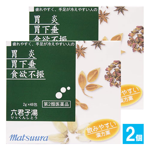 【第2類医薬品】六君子湯エキス〔細粒〕65 2g×48包(16日分)×2個セット【松浦薬業】りっくんしとう リックンシトウ 胃炎 胃下垂 食欲不振に のみやすい漢方薬 胃腸薬 ツムラ漢方、クラシエ漢方も販売中