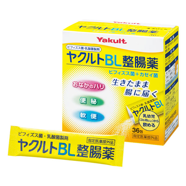 【指定医薬部外品】ヤクルトBL整腸薬 36包【ヤクルト】生きたまま腸にとどく おなかのハリ・便秘・軟便に 水なしで飲める ビフィズス菌・カゼイ菌配合 ビフィズス菌・乳酸菌製剤 スティック分包 整腸剤 整腸薬