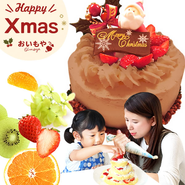 クリスマスケーキ 予約 【チョコ】2025 キャラクター 手作り ホール チョコ 5人 6人 スイーツ お菓子